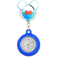 Retractable Lovely Cartoon Pattern Nurse Doctor Pocket Hang Clips Watches Colourful Hospital Medical Women Mens Badge Reel Clock Quick Pick Grocers