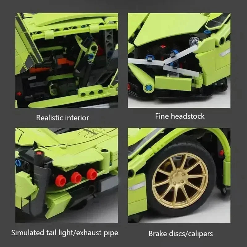 TOYLINX 1280Pcs Technical Building Blocks Racing Car Model Remote Control Electric RC Car Version Optional Construction Toys Quick Pick Grocers