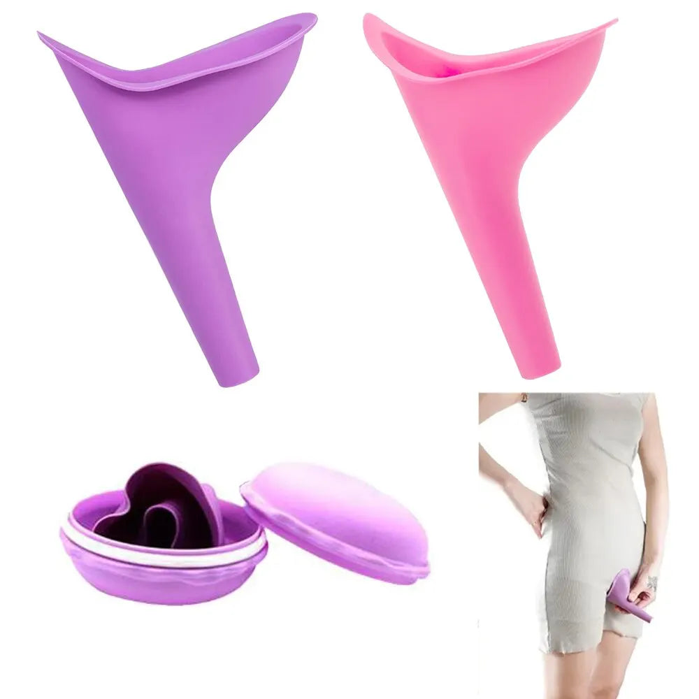 Women Urinal Outdoor Travel Camping Urinal Funnel Portable Female Urinal Urination Device with Box Quick Pick Grocers