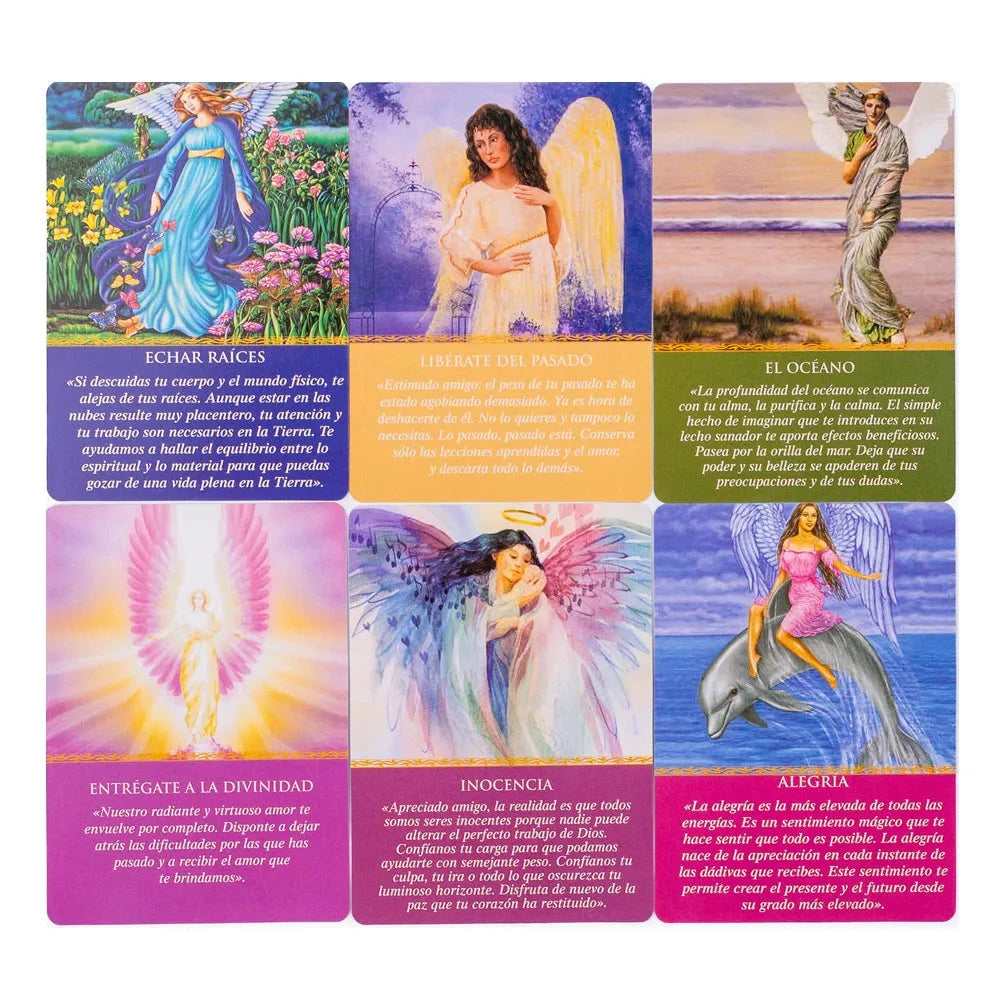 Daily Guidance From Your Angels Oracle 44 Cards Deck 10.4*7.4cm Spanish Version Fate Divination Tarot Board Playing Game Econic Blanks