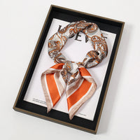 Bohemian Style Print Luxury Brand Silk Square Scarf Women Satin Shawls Neckerchief Wrap Scarves Bandana Hair Hjiab Floral Quick Pick Grocers