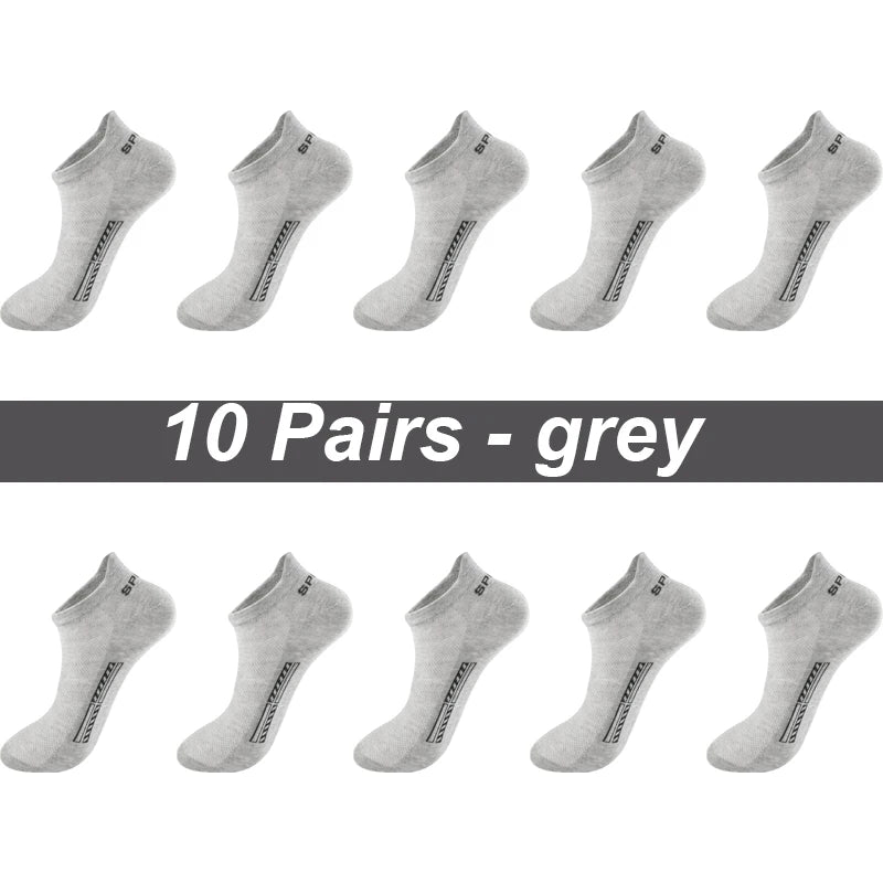 High Quality 10Pairs Men Socks Combed cotton 100% Summer Sports Sock Plus Size EUR38-48 Quick Pick Grocers