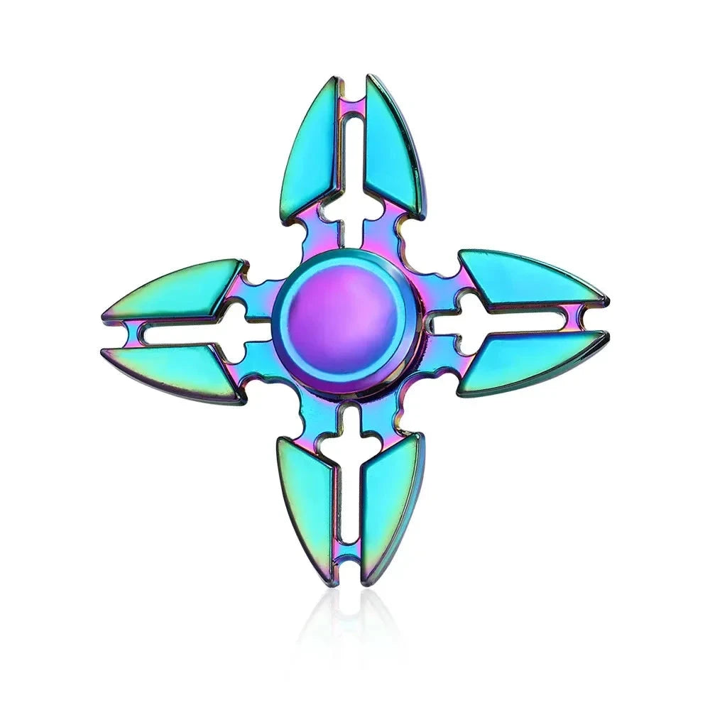 Metal Rainbow Fidget Spinner Colorful EDC Hand Spinner Anti-Anxiety Toy for Children Adult Relieves Stress Finger Spinner Gifts Econic Blanks
