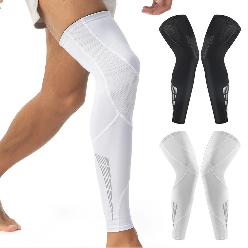 1 Pair Sports Leg Sleeves, Full Leg Compression Sleeve for Men and Women, Long Knee Sleeve with Anti-slip Silicone Strips Quick Pick Grocers