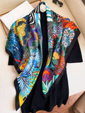Luxury Brand Square Silk Scarf Women Satin Print Hijab Scarves Muslim Pareo Bandana Female Shawl Wrap Headband Foulard 90*90cm Quick Pick Grocers