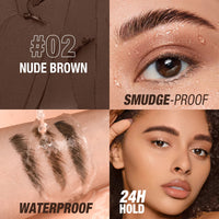 O.TWO.O Eyebrow Pomade Brow Gel Wax 2 IN 1 Waterproof Long Lasting Creamy Texture Eye Brow Tint Enhancers Cosmetics Makeup Purest Peak