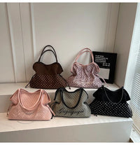 Brand Women's Shoulder Bag Y2k Fashion Sweet Polka Dot Handbag Korean Casual Versatile Leopard Print Brown Frosted Tote Bags Quick Pick Grocers