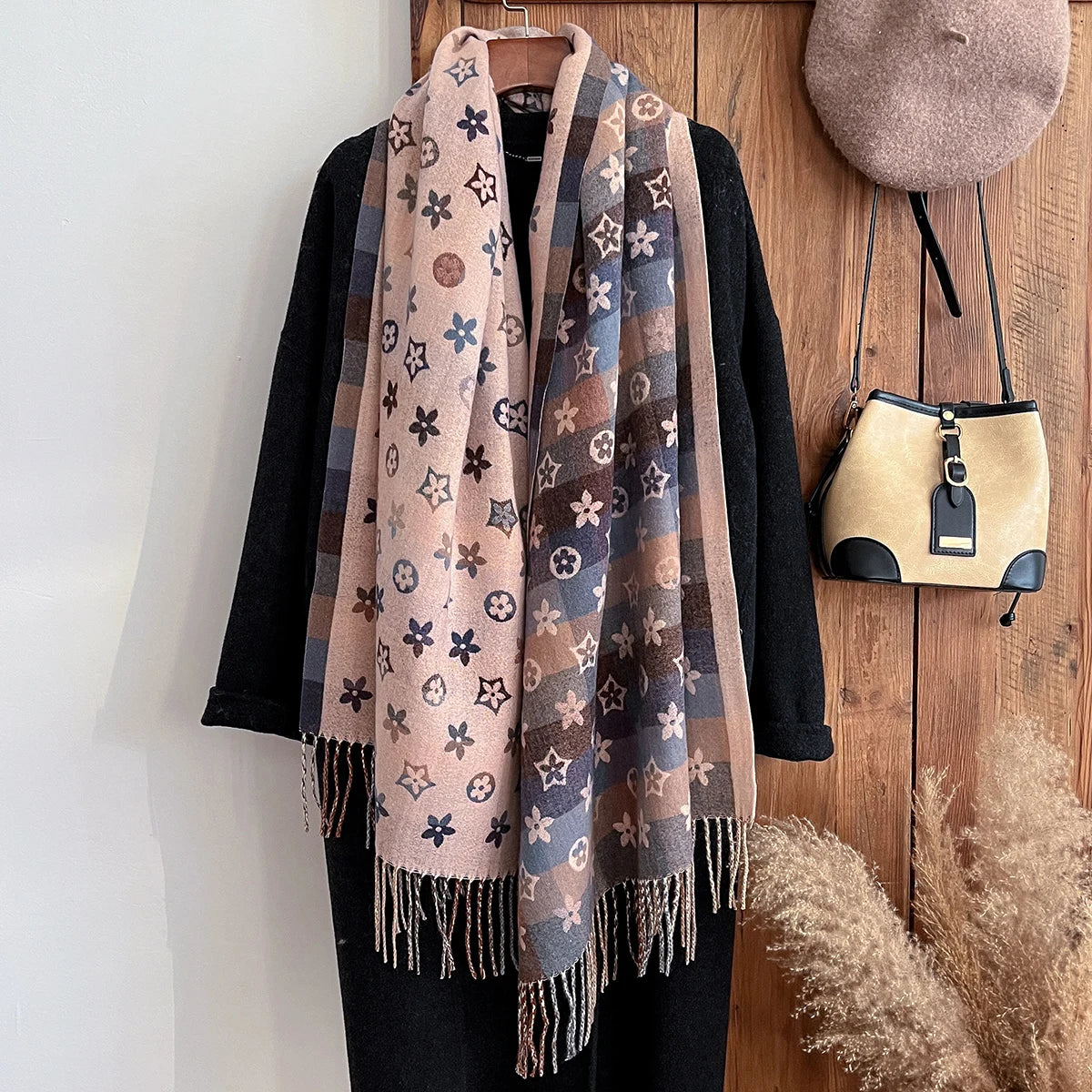 New Brand National Style Cashmere Scarf Winter Women Pashmina Shawls Warm Blanket Wraps Female Foulard Bandana Thick Scarves Quick Pick Grocers