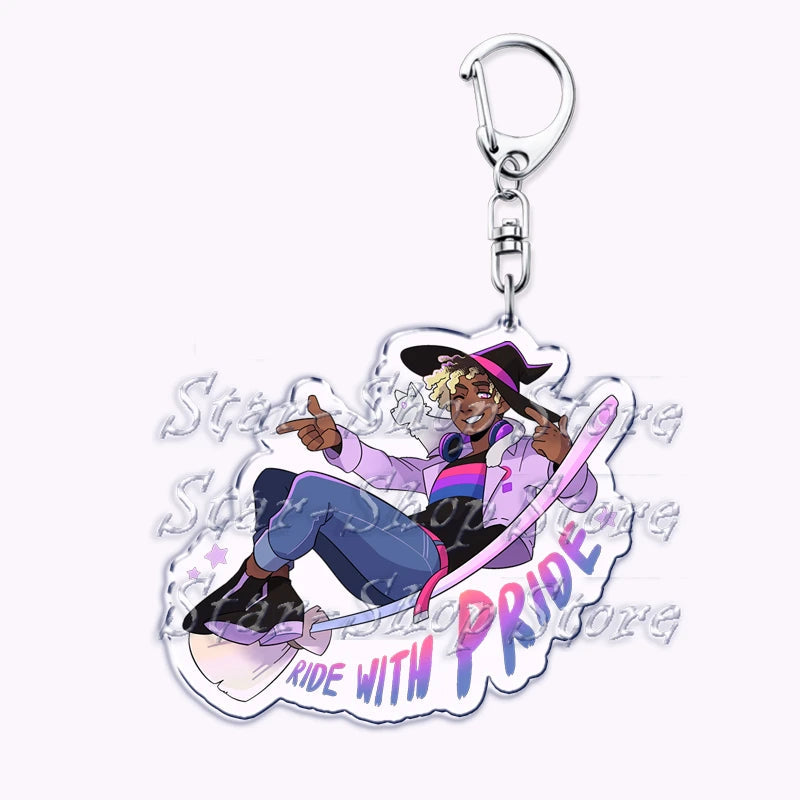 Cute Lgbt Halloween Keychain for Accessories Bag Gay Pride Lgbtq Spooky Ghost Lesbian Keyring Jewelry Rainbow Fans Friends Gifts Quick Pick Grocers
