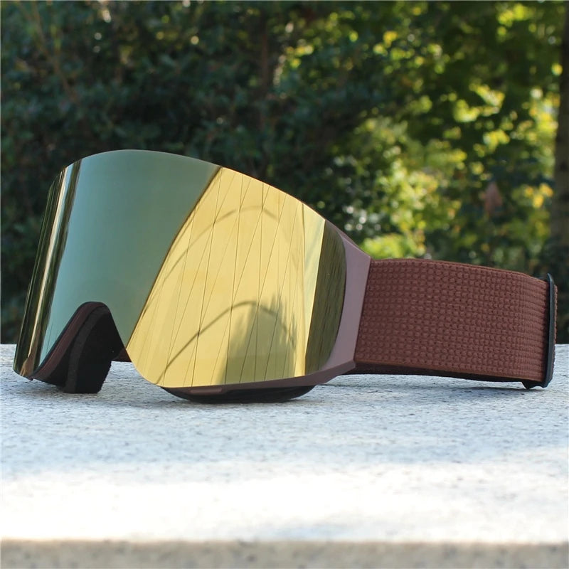 Magnetic Flip Cover Double Layer Anti-Fog Ski Goggles Snowboard Glasses Snowmobile Eyewear Outdoor Sports Optical Protection Quick Pick Grocers