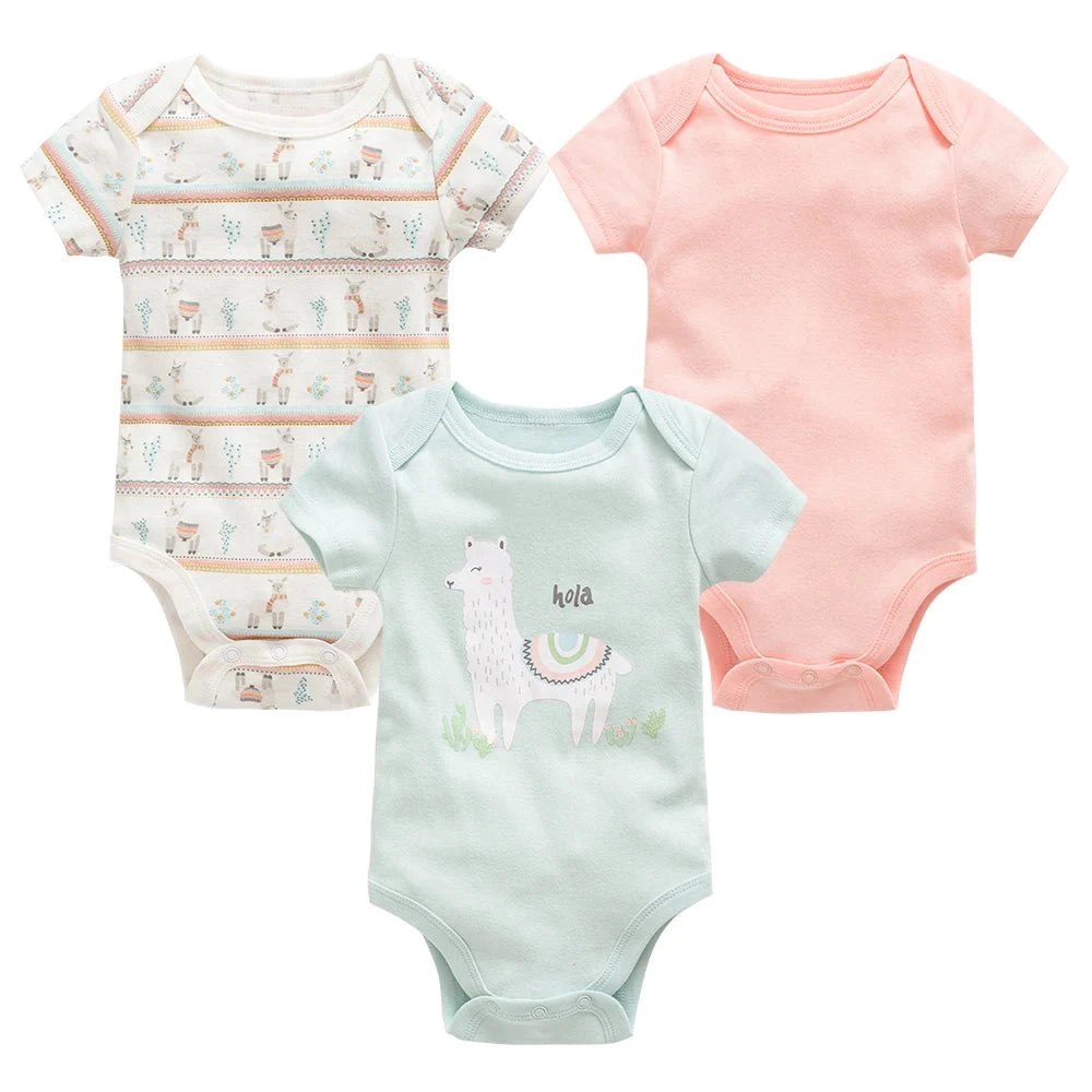 3/6 pcs a lot Baby Girls Clothes  pour nouveaux Cotton Short Sleeve Girl Bodysuit 0-12 Months Newborn Boys Clothing Toddler Econic Blanks