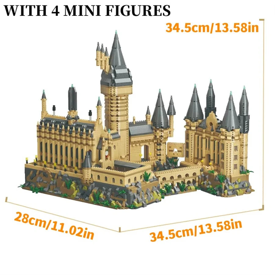 New Magic Castle Micro Building  Blocks Light Up Street View Architecture Creative MOC Model Kit  Kids Christmas Birthday Gifts Purest Peak Salt