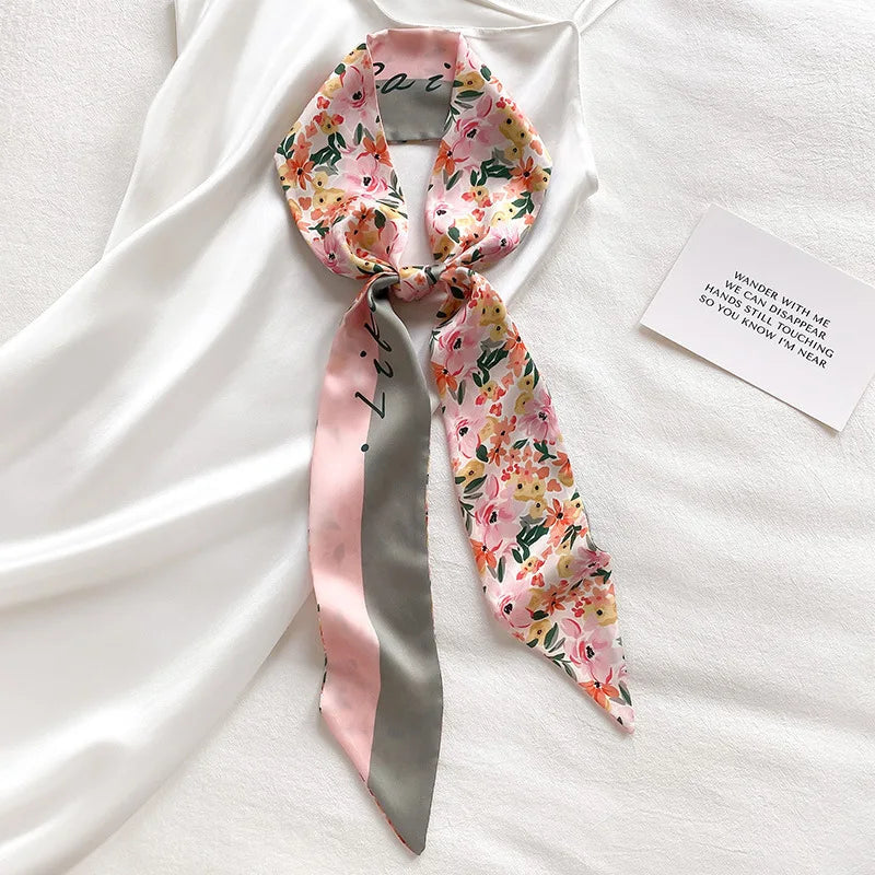 Cashew flower silk scarf, double-sided printed headband, ins decoration, versatile triangle scarf accessories Quick Pick Grocers