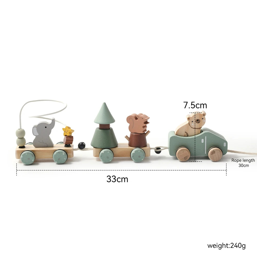 Wooden Train Birthday Toy  Montessori Toys Baby Educational Toys  Wooden Trolley  Baby Learning Toys  Number Of Wood Baby's Toys Purest Peak