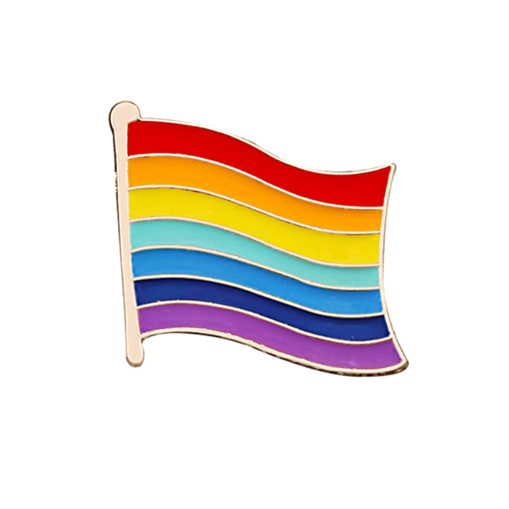 Rainbow Flag LGBT Pride Enamel Pin Inclusive Progress Non-binary Trans Les Bisexual Asexual Brooch Bag Denim Lapel Badge Jewelry Quick Pick Grocers