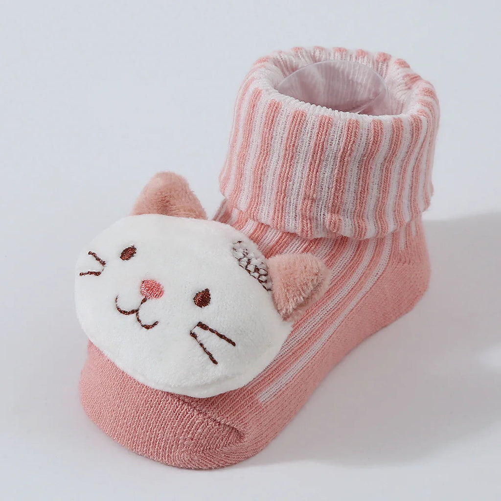 Cute Cartoon Doll Newborn Socks Spring New Baby Soft Solid Prewalker Knitted Sock For Girls Boys Infant Knitting Floor Socks Quick Pick Grocers