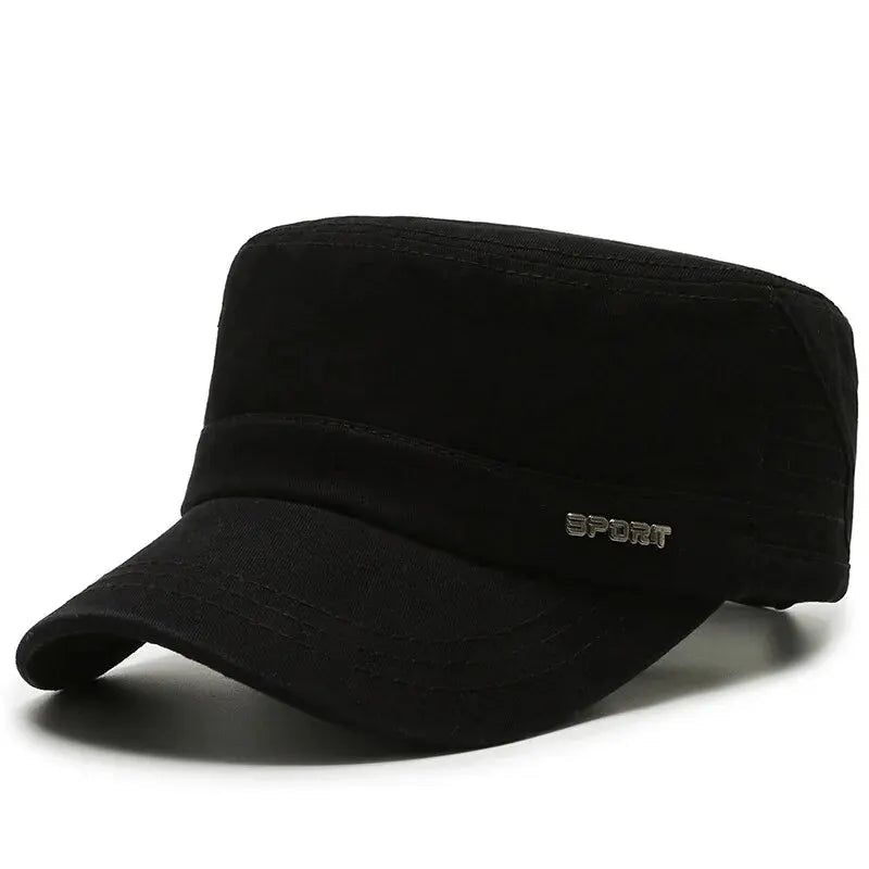 Hat Men's Flat Military Hat Is Simple And Versatile, Middle-Aged Hat Spring And Autumn Duck Tongue Casual Fashion New Style Quick Pick Grocers