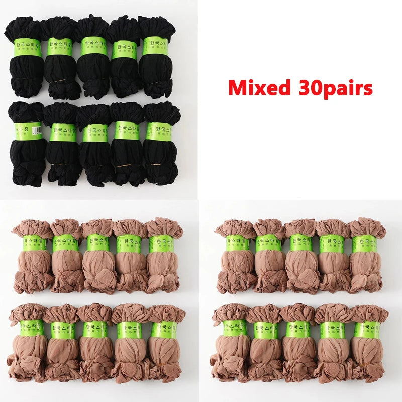 Hot Sale! High Quality Women Velvet Socks Pack Female Summer Thin Silk Transparent Sexy Ankle Nylon Socks Set Quick Pick Grocers