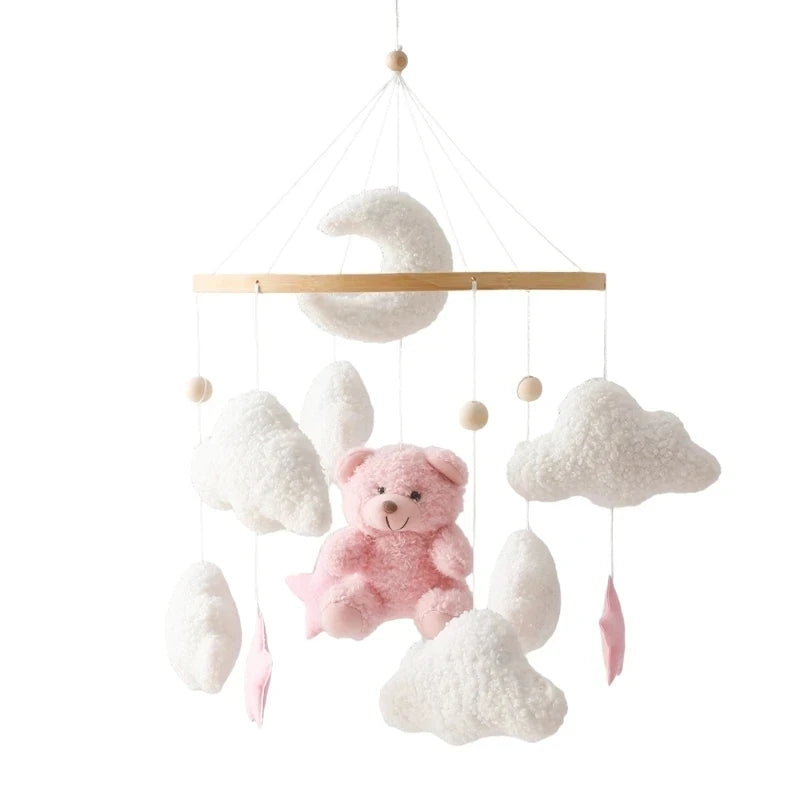 Baby Rattle Toy Bed Bell Bracket Wooden Mobile 0-12 Months Newborn Crochet Bed Bell Hanging Toys Holder Bracket Infant Crib Gift Purest Peak