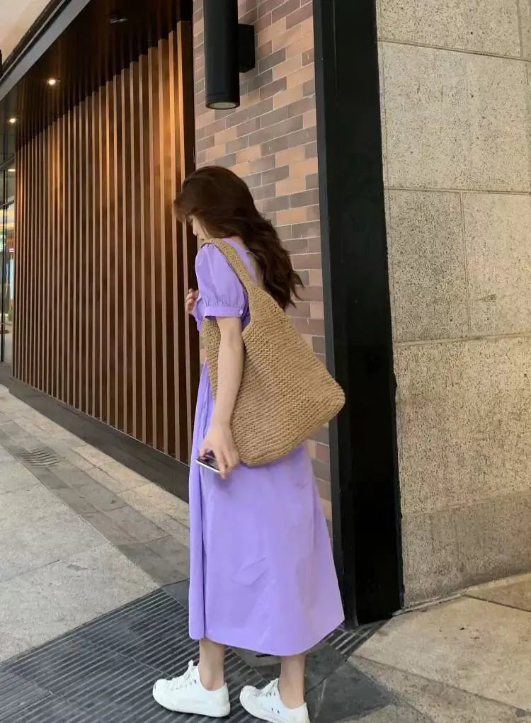 French Style Large Capacity Woven Straw Woven Bag for Women New Beach Vacation Shoulder Bag Casual Commuting Tote Bag Purse Quick Pick Grocers