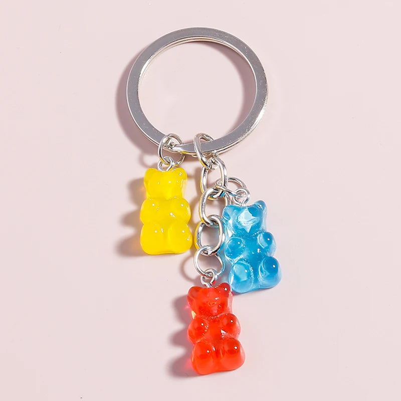 New Colorful Rainbow Keychains for Car Key Souvenir Gift for Women Men DIY Handbag Pendants Hanging Key Ring Jewelry Accessories Quick Pick Grocers