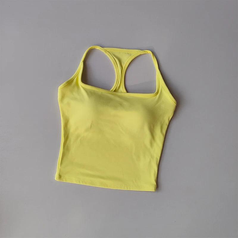 Sports and Fitness Vest with Chest Pad Summer Shockproof Beauty Back Nude Feeling Suit Pilates Training Yoga Top Yoga Clothing Quick Pick Grocers