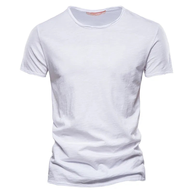 100% Cotton Men T-shirt Casual Soft Fitness Summer Thin T-shirts Men's Home Clothes O-Neck Short Sleeve Soild T Shirt for Men Quick Pick Grocers