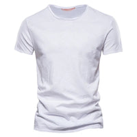 100% Cotton Men T-shirt Casual Soft Fitness Summer Thin T-shirts Men's Home Clothes O-Neck Short Sleeve Soild T Shirt for Men Quick Pick Grocers