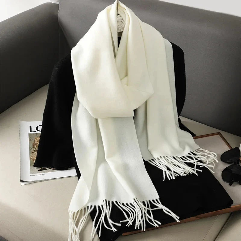 62Color Solid Women Winter Scarf Warm Thicken Cashmere Shawl Outdoor Fashion Luxury Tassels Pashmina Lady Wrap Windproof Scarves Econic Blanks