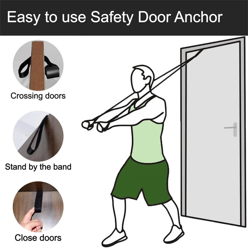1/2pcs Elastic Resistance Door Anchor Holder Bands Tube Doorway Sport Fitness Equipment for Effective Working-out Accessories Quick Pick Grocers