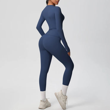 2 PCS Sportswear Yoga Set Gym Clothes Yoga Suits For Women Fitness Set Tracksuits Sports Long Sleeve Crop Top Gym Leggings Quick Pick Grocers