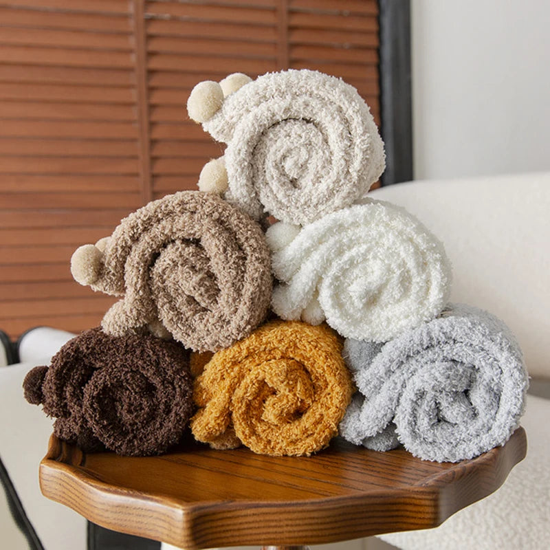2 Pairs Cute Socks Bear Women Coral Velvet Thick Plush Warm Socks Sleep Fluffy Socks Cute Cartoon Lovely Floor Fuzzy Sock Winter Purest Peak