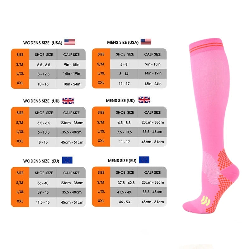 1/3 Pairs Dropship Compression Socks Varicose Veins 20-30 Mmhg Men Women Socks For Running Cycling,Football Soccer Stockings Quick Pick Grocers
