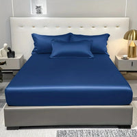 Modern Satin Fitted Sheet Ice Silk Bedspread Quick Pick Grocers