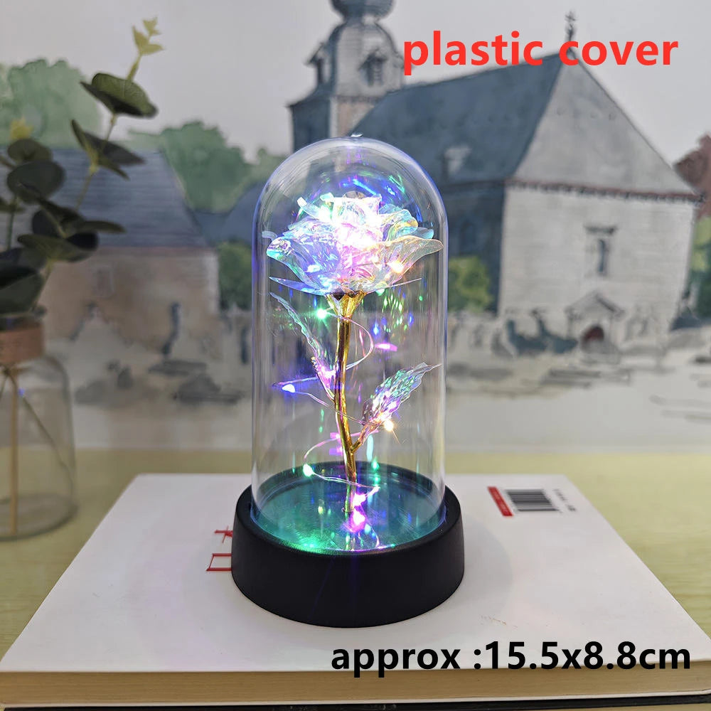 LED Galaxy Three Rose Artificial Flowers, Wedding Decoration, Creative Valentine'S Day and Mother'S Day Gift without Battery 1Pc Quick Pick Grocers