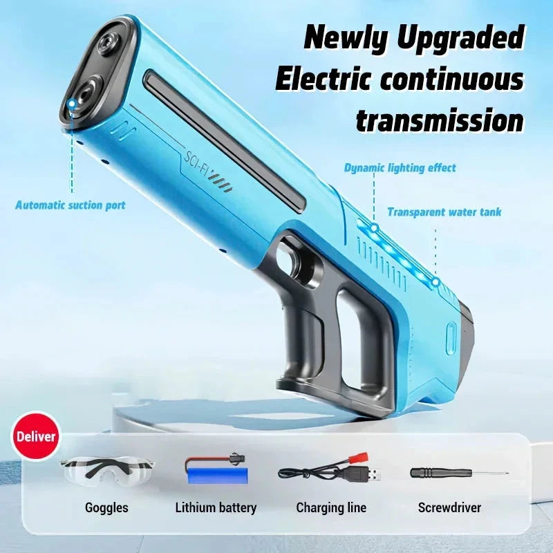 Electric Automatic Water Storage Gun Toys Portable Children Summer Beach Outdoor Fight Fantasy Spray Gun Toys Boy Kid Adult Game Econic Blanks
