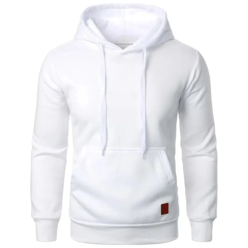 Mens Casual Hooded Collar Drawstring Hoodies Sweatshirts Long Sleeve Shirts Outdoor Streetwear Solid Color Lightweight Pullover Econic Blanks