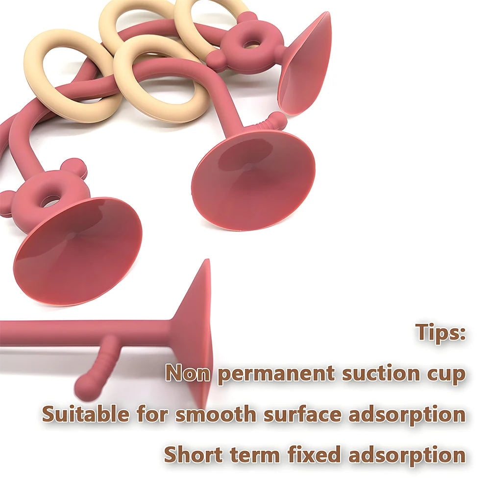 Silicone Children's Silicone Desktop Toys Bead Wrap Baby Early Learning Puzzle Game Toys Highchair Desktop Adsorption Toys Purest Peak