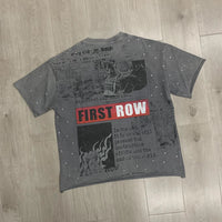 Streetwear Vintage Washed Diamond Cropped Tee for Men Crew Neck Short Sleeve Loose Cotton Rhineston Tshirts Oversized Quick Pick Grocers