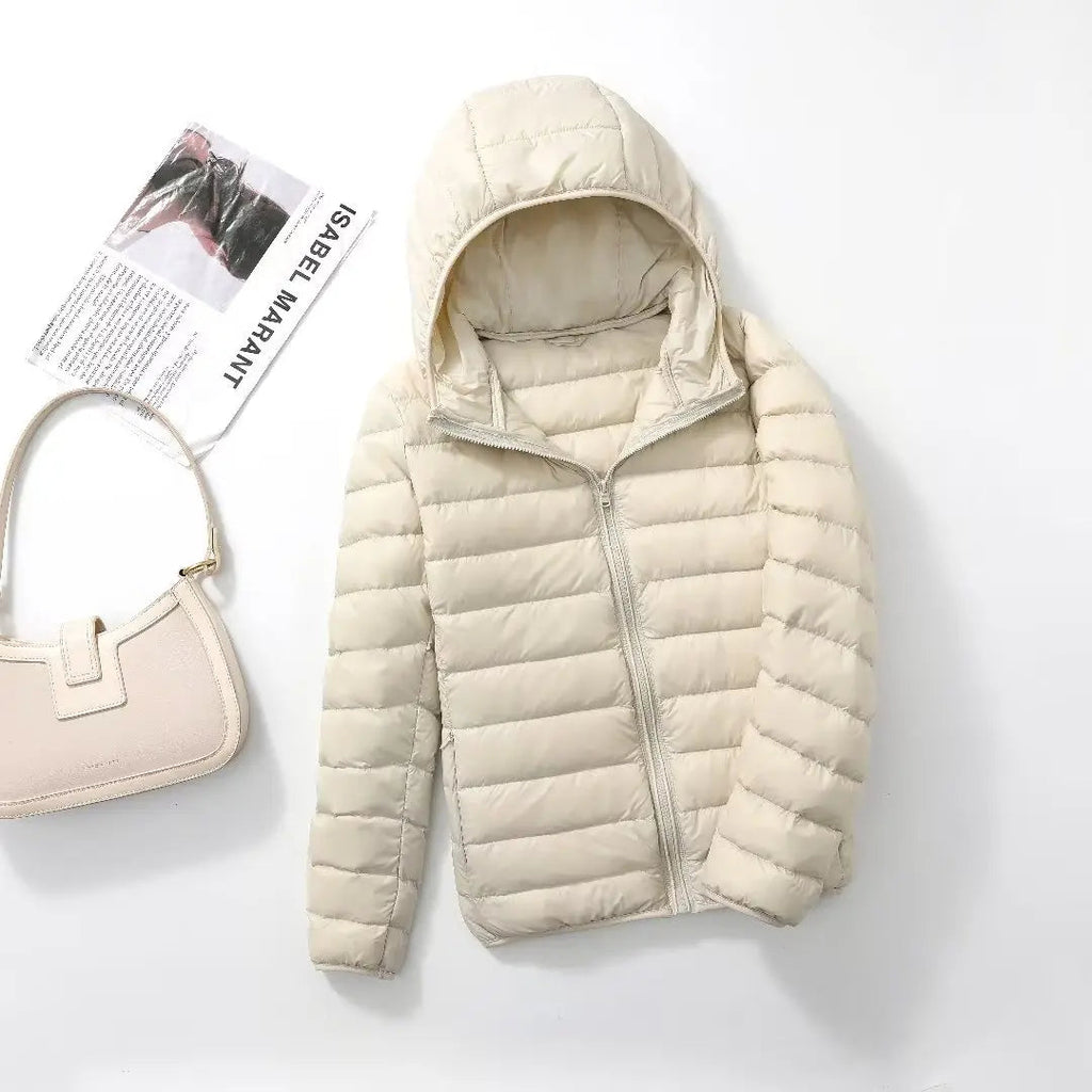 Women Puffer Jacket 15 Colors Plus Size 5XL 6XL 7XL 2025 New Spring Autumn Female Ultra Lightweight Packable Hooded Down Coats Quick Pick Grocers