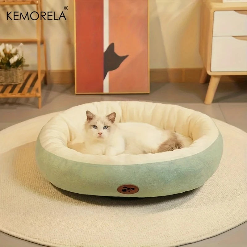 Plush Oval Pet Bed for Dogs and Cats, Thickened achine Washable All-Season Dog Cat Cushion for Small Medium Large Breeds Quick Pick Grocers