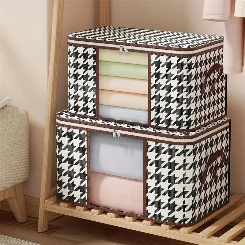 Large Clear Foldable Storage Box with Handles And Zipper - Dustproof Clothes Organizer for Home Econic Blanks
