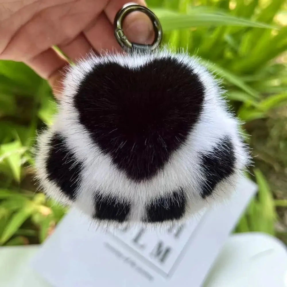Cat Paw Pendant Keychain Couple Keychain Fluffy Faux Fur Keychain Charm Cute Soft Plush Toy Key Ring Backpack Car Key Pendant Econic Blanks