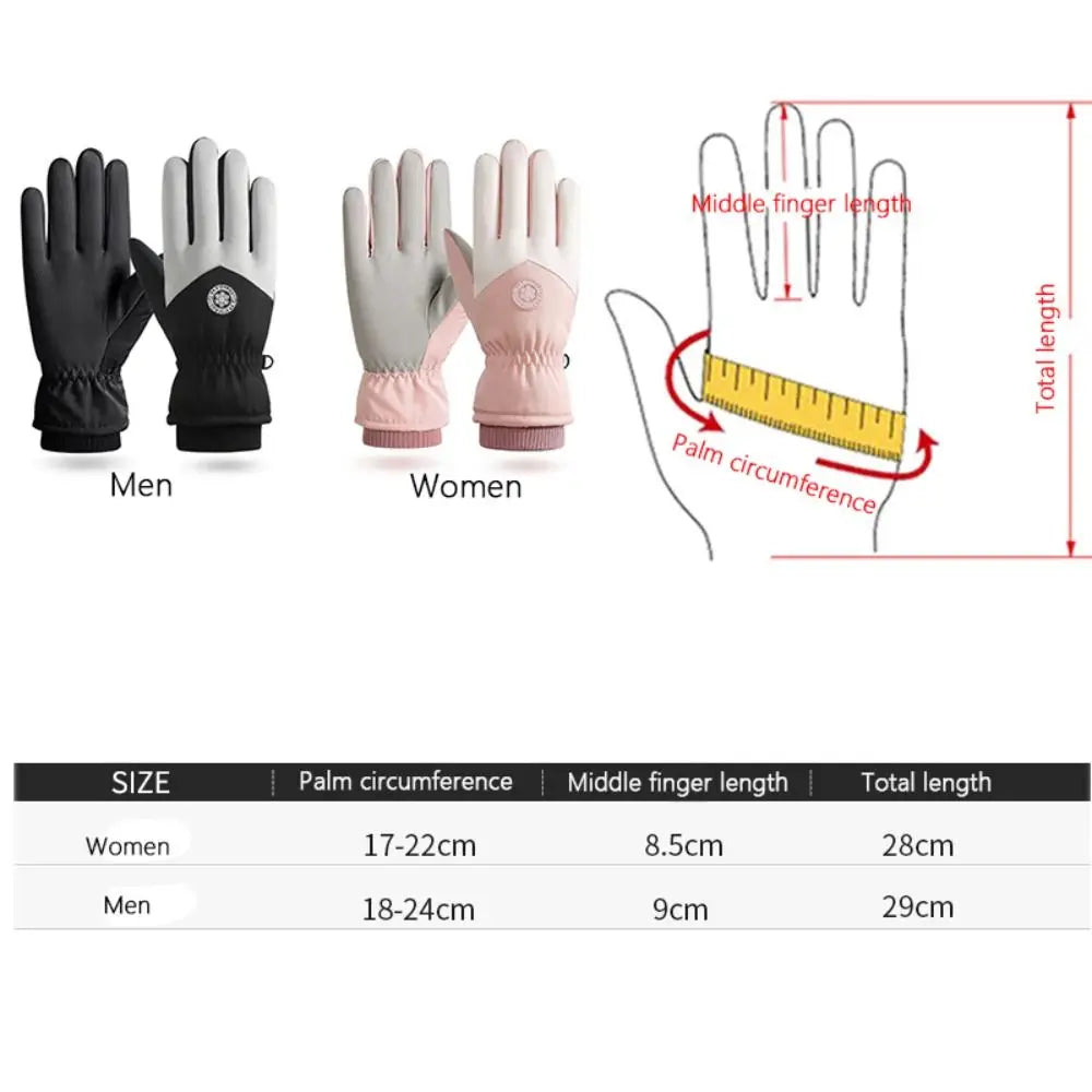 Winter Couple Ski Gloves Thickened Thermal Gloves Adjustable Close Non-slip Touch Screen Gloves Waterproof Cold-proof Quick Pick Grocers