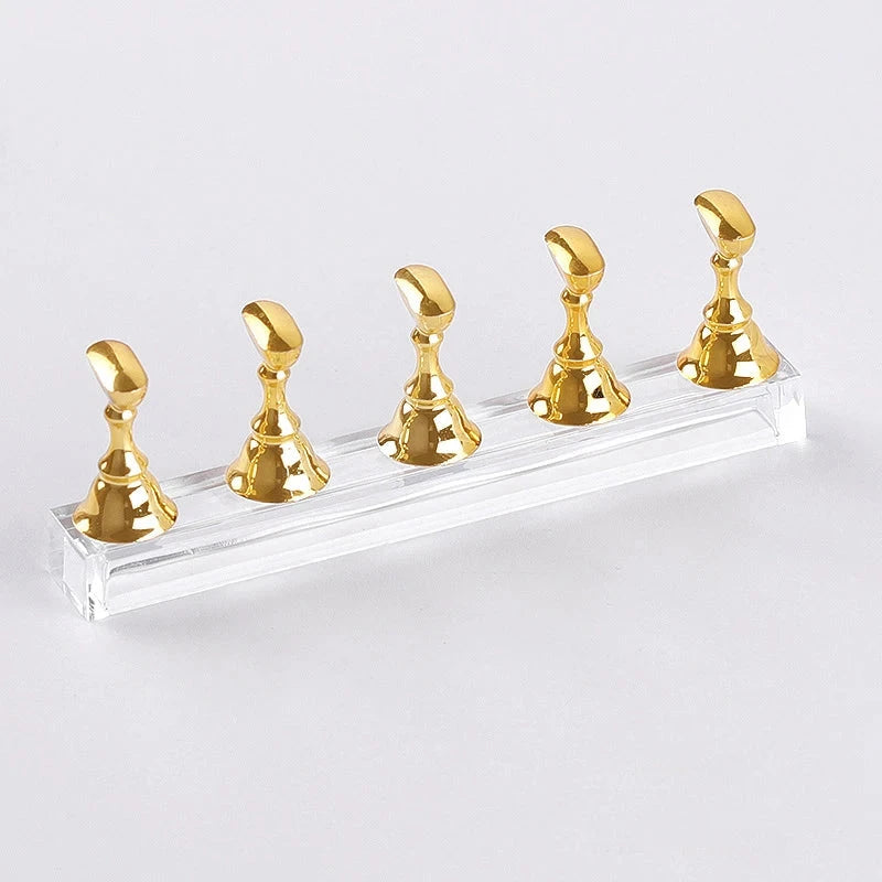 5/30pcs/Set Magnetic Nail Holder False Nail Tip Practice Stand Crystal Base Holder Nail Art Display For Art Salon DIY & Practice Econic Blanks