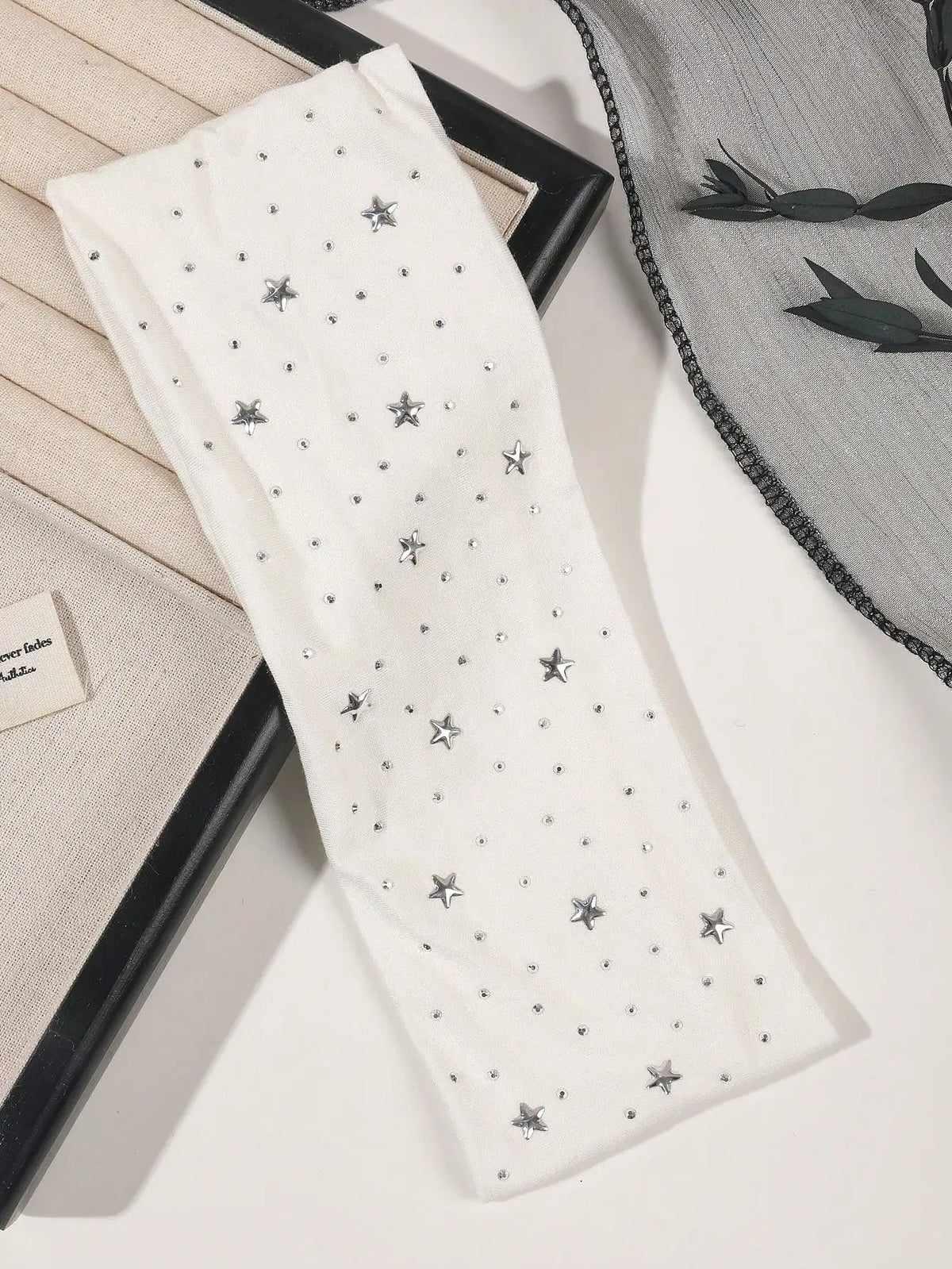 1/2Pcs Black White Star Headbands for Women Girls Yoga Workout No Slip Soft Hair Accessories Head Wraps Fashion Hairbands Quick Pick Grocers