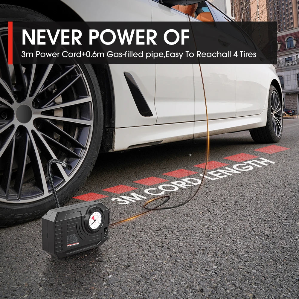 CARSUN Mini Air Pump Tire Inflator Car Electric Mini 20L/Min Portable Air Compressor For Car Motorcycles Bicycle Inflatable Quick Pick Grocers