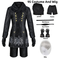 Anime Nier Automata Cosplay 9S Yorha 2B Cosplay Suit Male Women Outfit Wig Disguise Costume Plus Size Fancy Party Black Dress Quick Pick Grocers