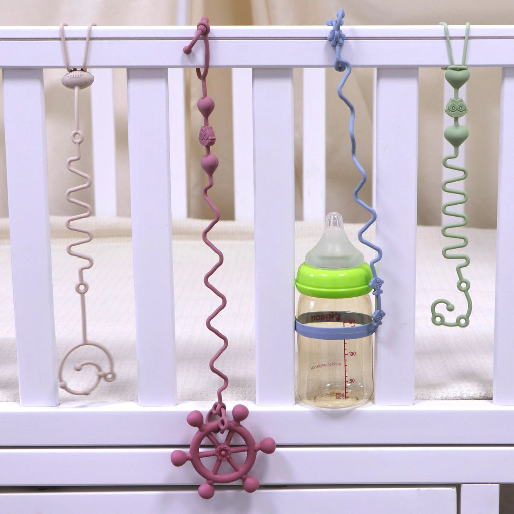 4pcs Adjustable Silicone Pacifier Chain, Teether Toys, Suitable for High Chair, Crib, Baby Gifts,beige Econic Blanks