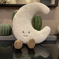 Adorable Smile Face White Moon Yellow Sun Plushie Stuffed Cute Cartoon Weather Plush Toy for Kid Bedroom Decor Sofa Throw Pillow Econic Blanks